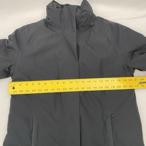 Lands End Down Filled Long Coat Womens Medium Black Pockets Outdoor Warm - Picture 11 of 13
